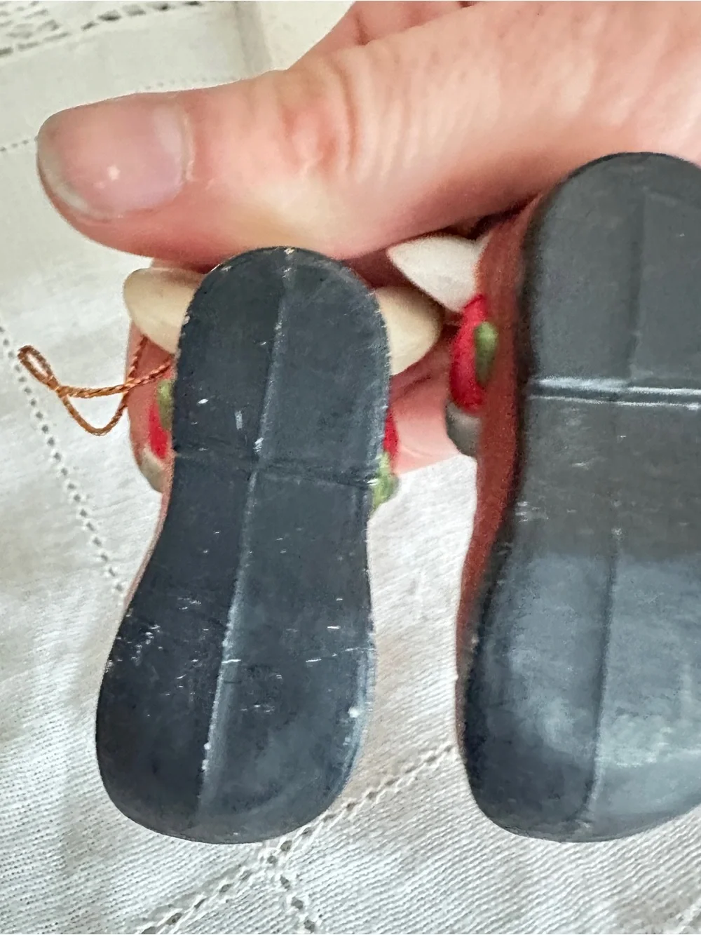 Vintage Christmas ornament lot of 2 sleeping mice in shoes